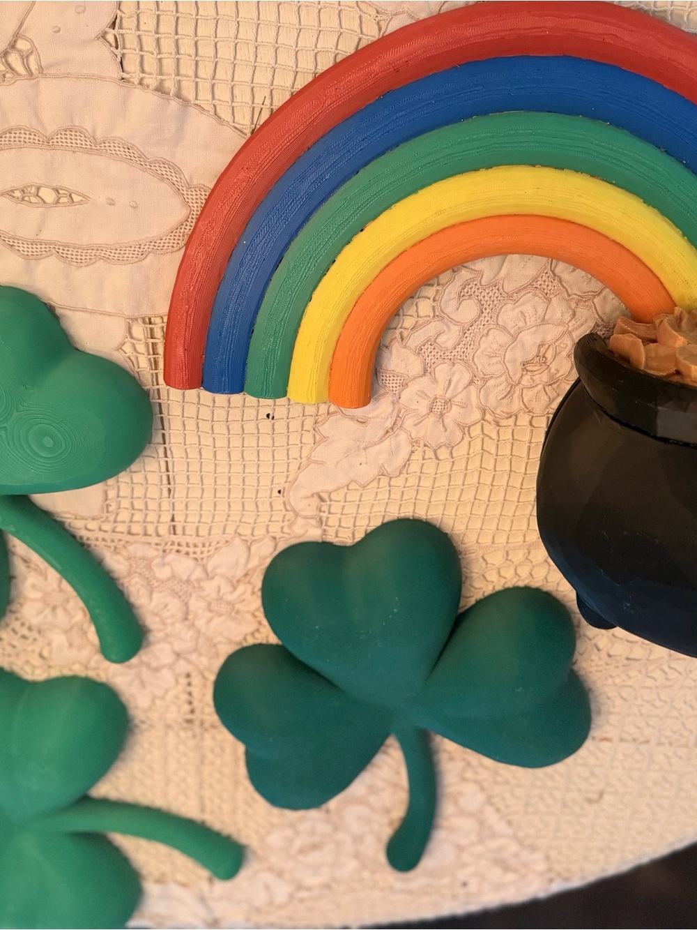 3D Colorful Rainbow & Shamrock Decor NEW